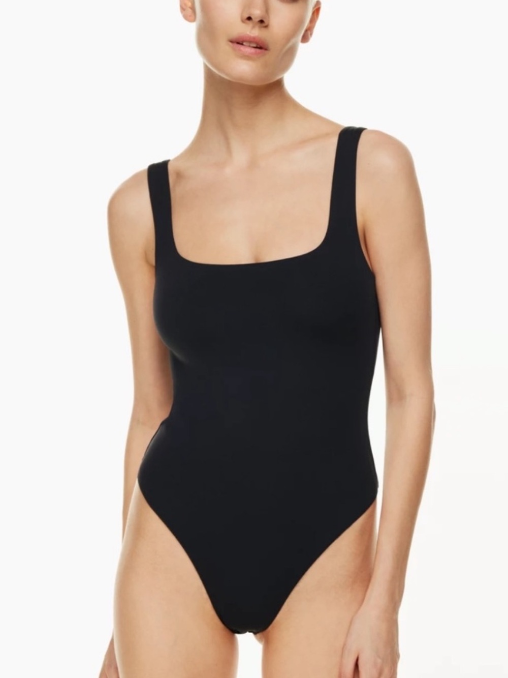Aritzia Babaton Contour SquareNeck Bodysuit Sleeveless Tank Black XXS 2XS